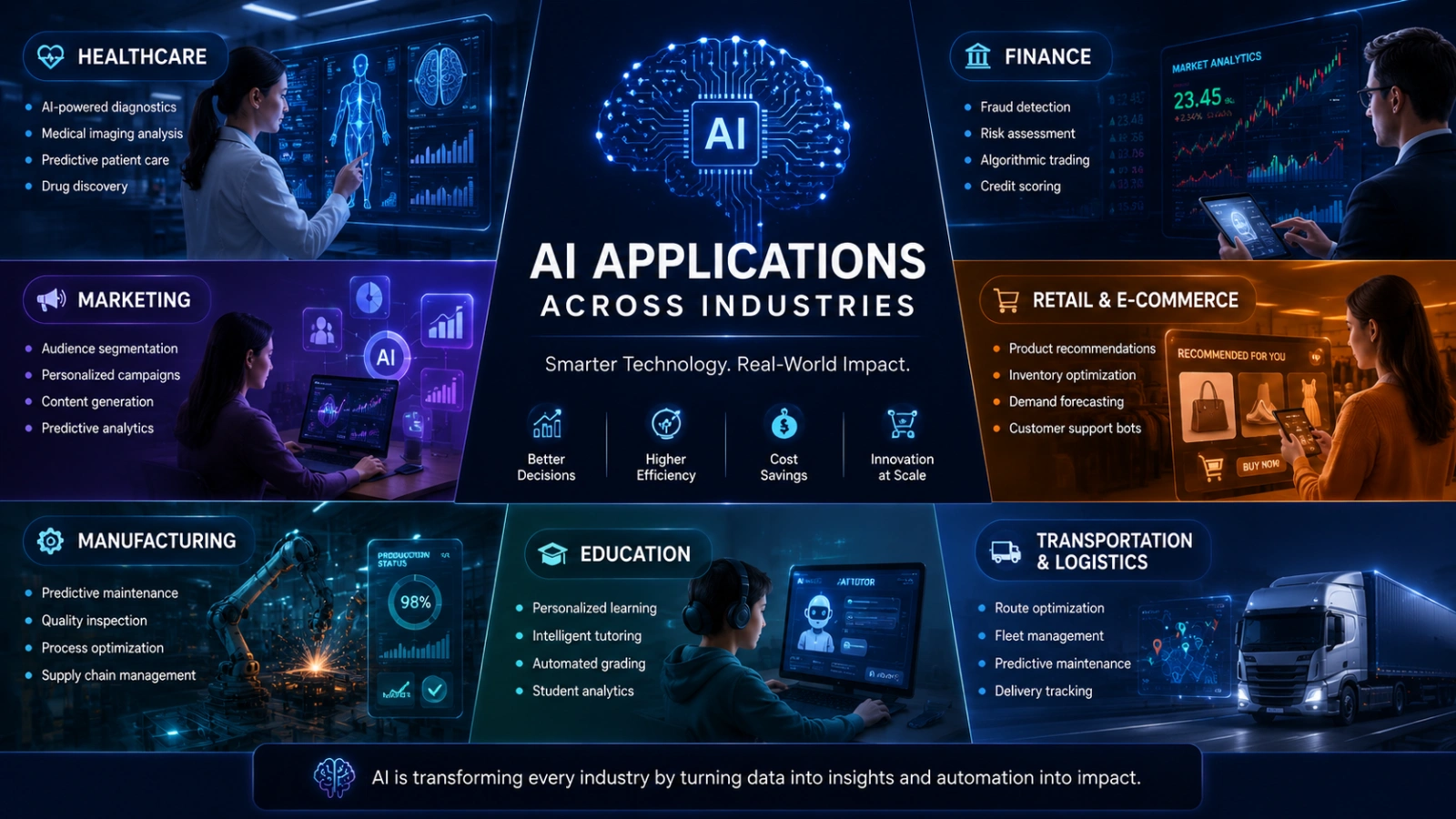 AI Applications Across Industries - With Real Examples ai-applications-across-industries