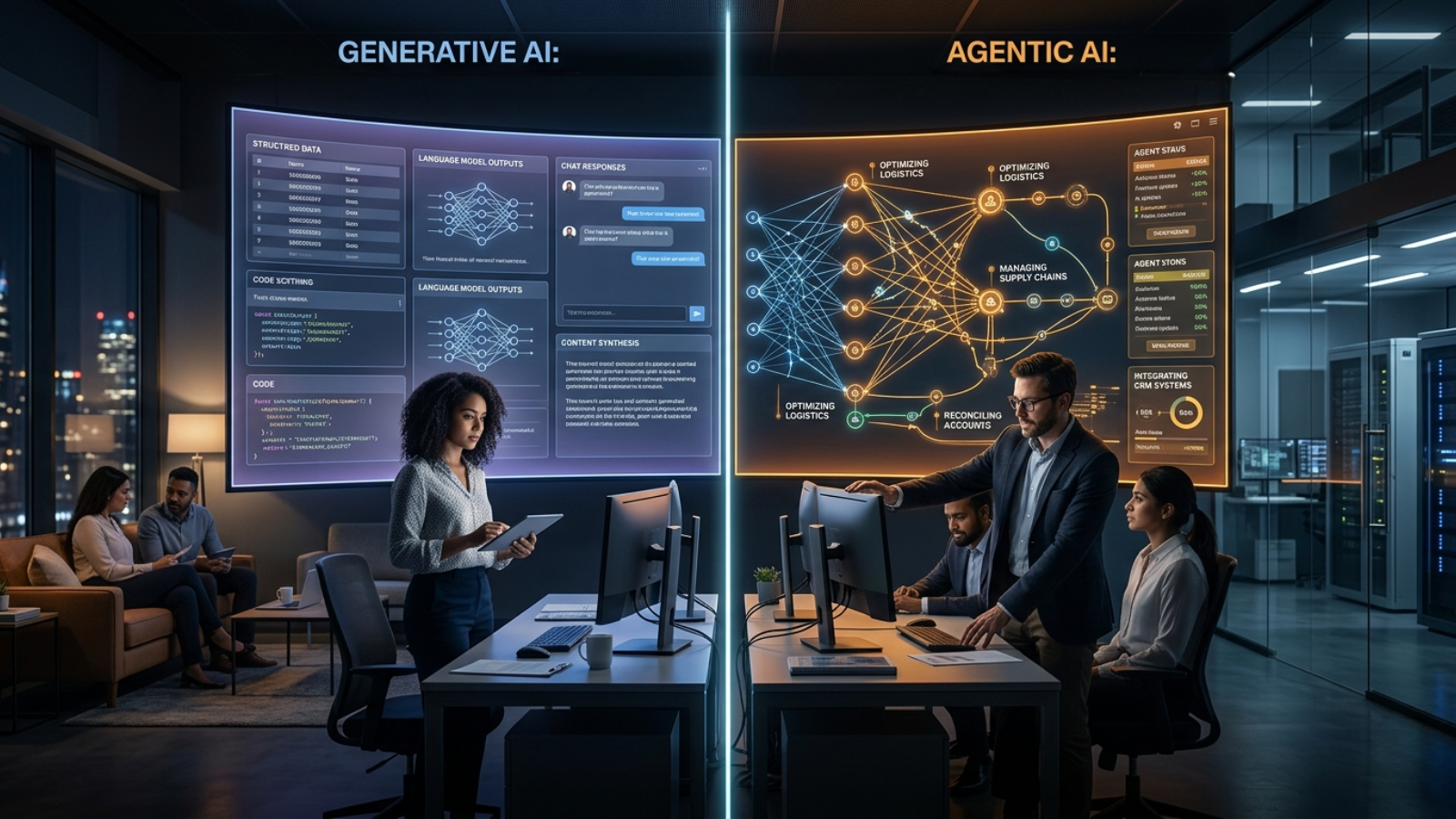 Agentic AI vs Generative AI ai-agents