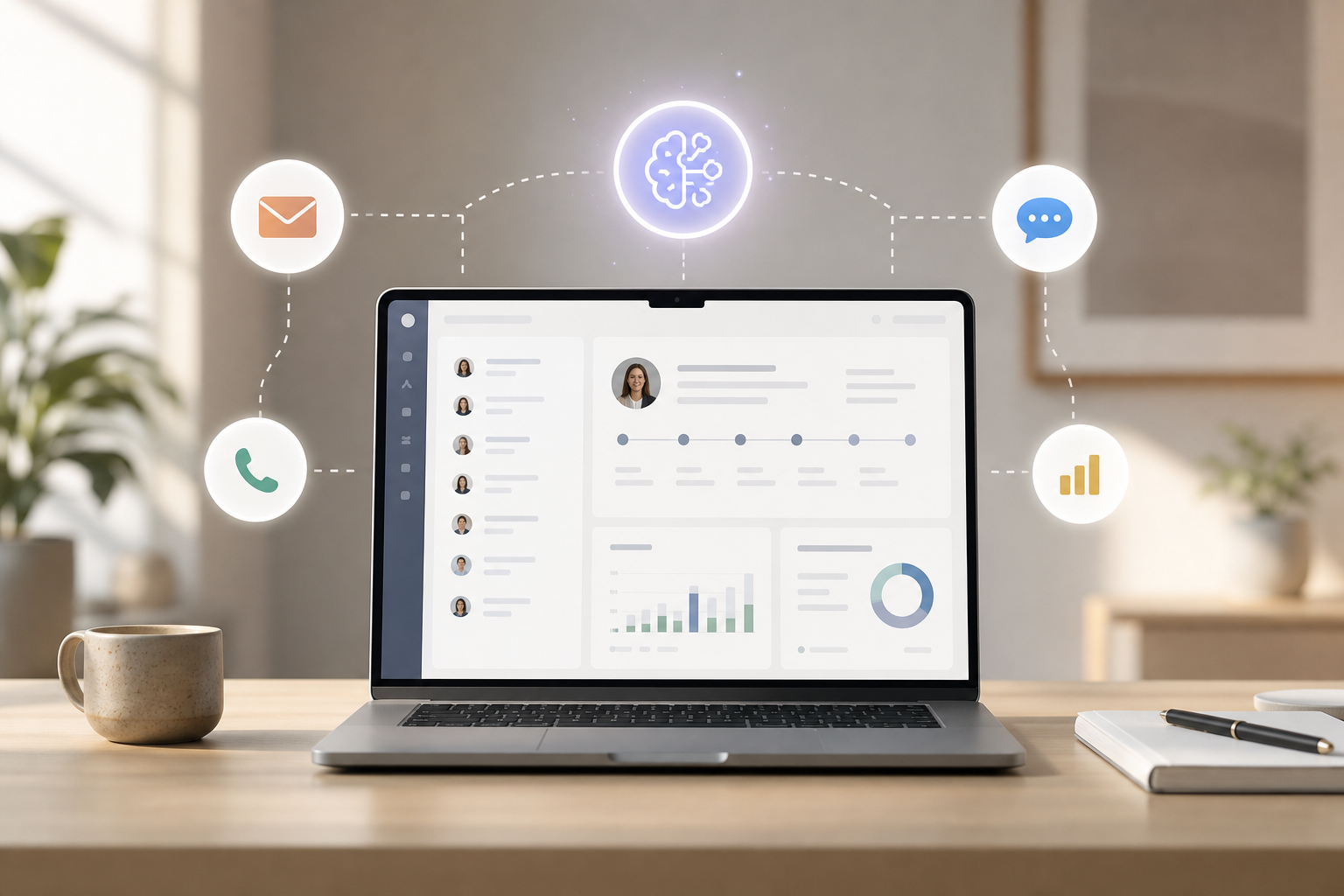 ai-powered crm and business tool integration workflow diagram