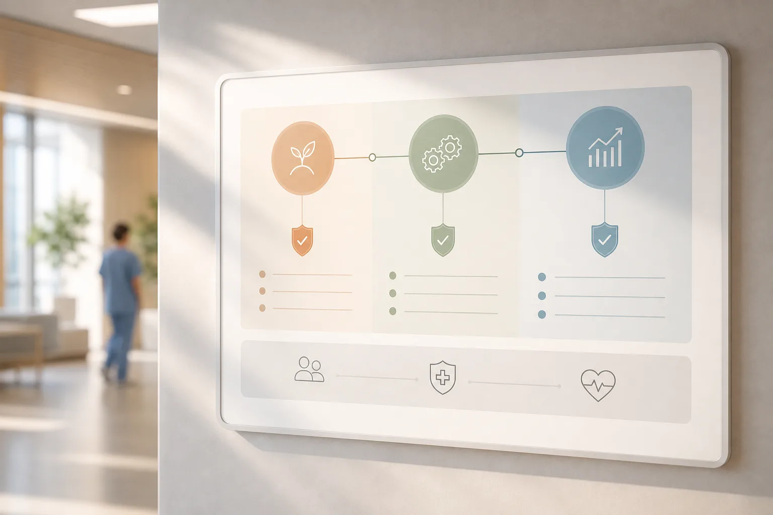 90-day roadmap infographic for healthcare AI CRM