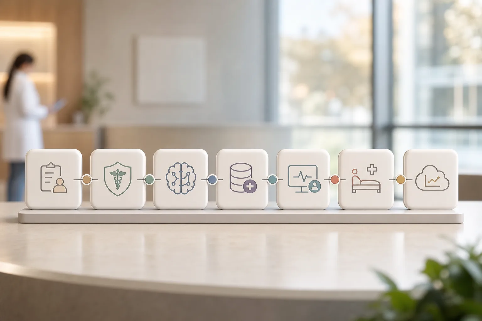 7-step healthcare AI chatbot workflow