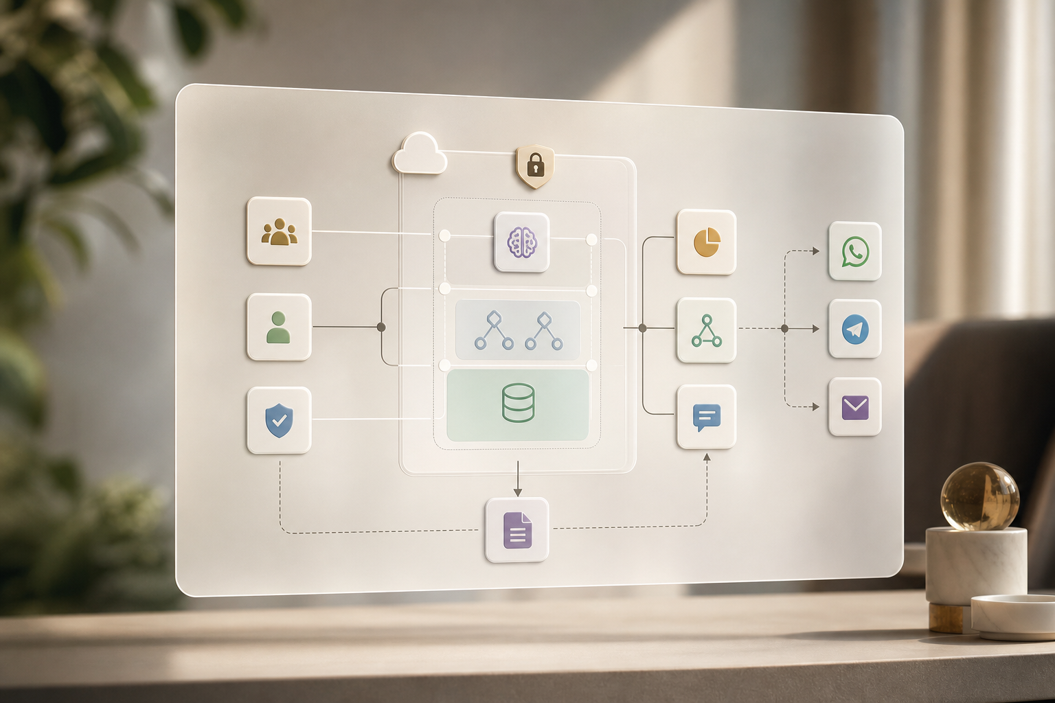 Compliance-first chatbot architecture diagram