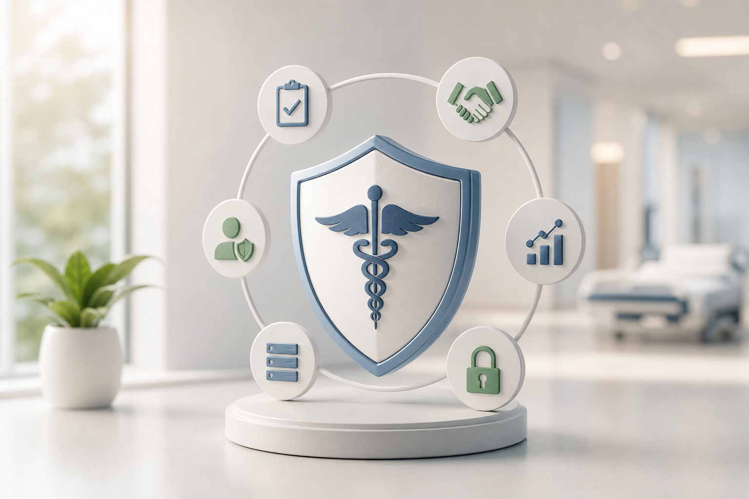 Compliance and security checklist infographic for healthcare AI CRM