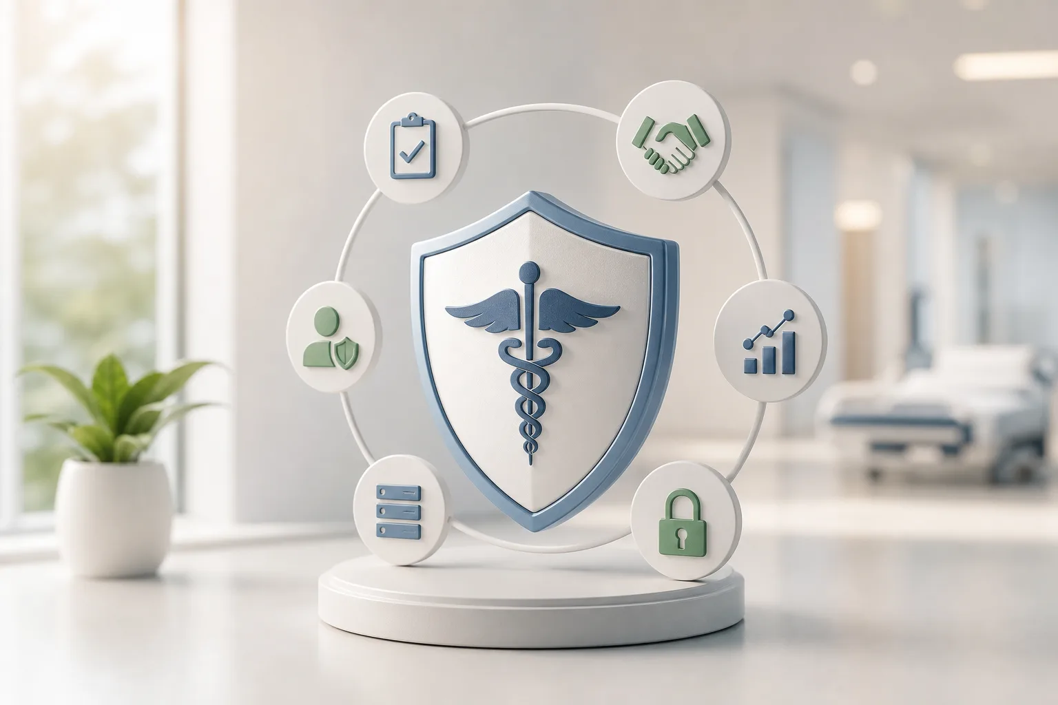 Compliance and security checklist infographic for healthcare AI CRM