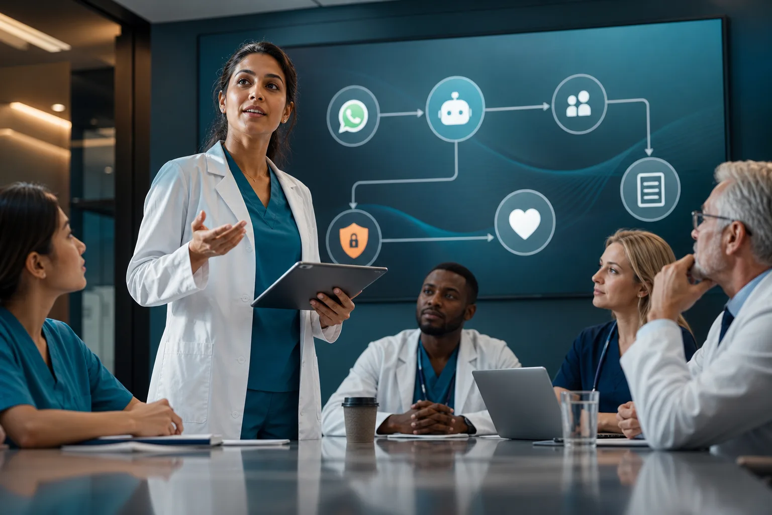 step-by-step WhatsApp healthcare bot flow