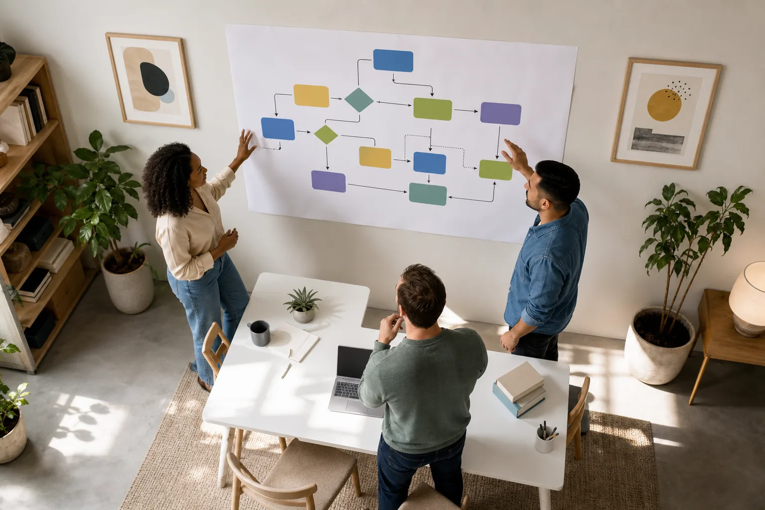 how to set up workflow automation flowchart